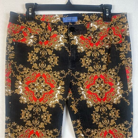 Sapphire Studio Baroque Design Skinny Jeans Size 8 - Picture 7 of 13